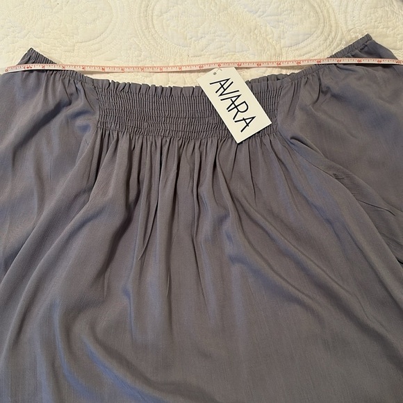 NWT Ces Femme Blue Off the Shoulder Smocked Top Size S - Picture 6 of 13